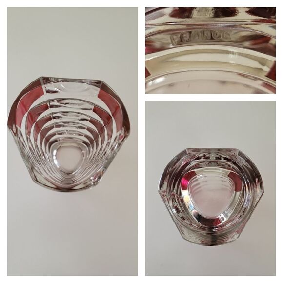 𝅺Vintage Vases Red Geometric Luminarc France by J.G. Durand SET OF 2 #0306 - Picture 13 of 14